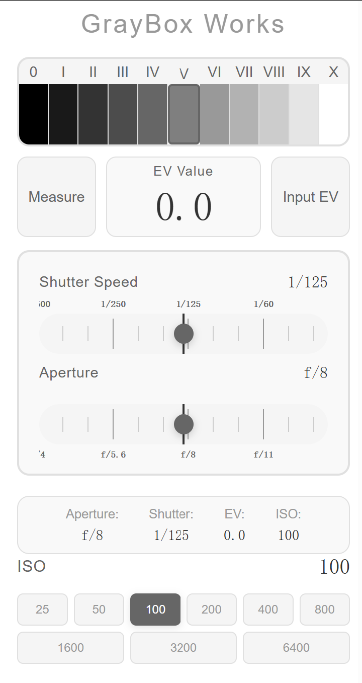 区域曝光法计算器